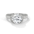 2.0ct Round Brilliant Cut Moissanite Hidden Halo Solitaire Ring 925 Sterling Silver Engagement Band