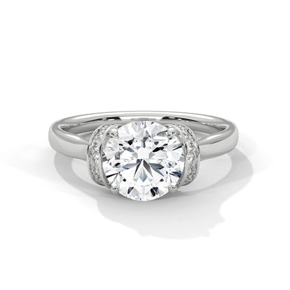 2.0ct Round Brilliant Cut Moissanite Hidden Halo Solitaire Ring 925 Sterling Silver Engagement Band
