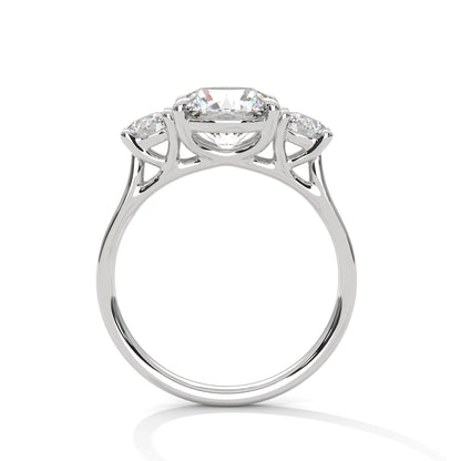 2.0ct Round Brilliant Cut Moissanite 3-Stone Engagement Ring 925 Sterling Silver