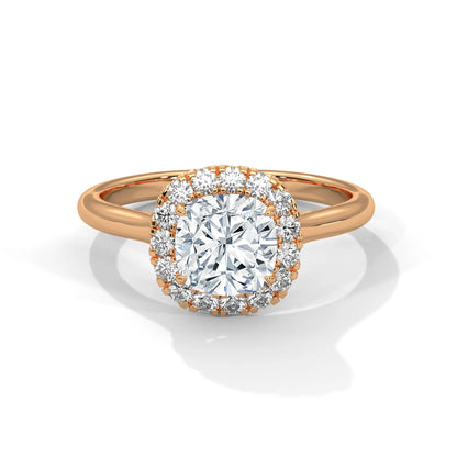 2.0ct Cushion Cut Moissanite Halo Solitaire Ring 925 Sterling Silver Engagement Band