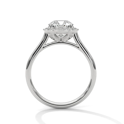 2.20ctw Cushion Cut Moissanite Halo Solitaire Ring 925 Sterling Silver Engagement Band