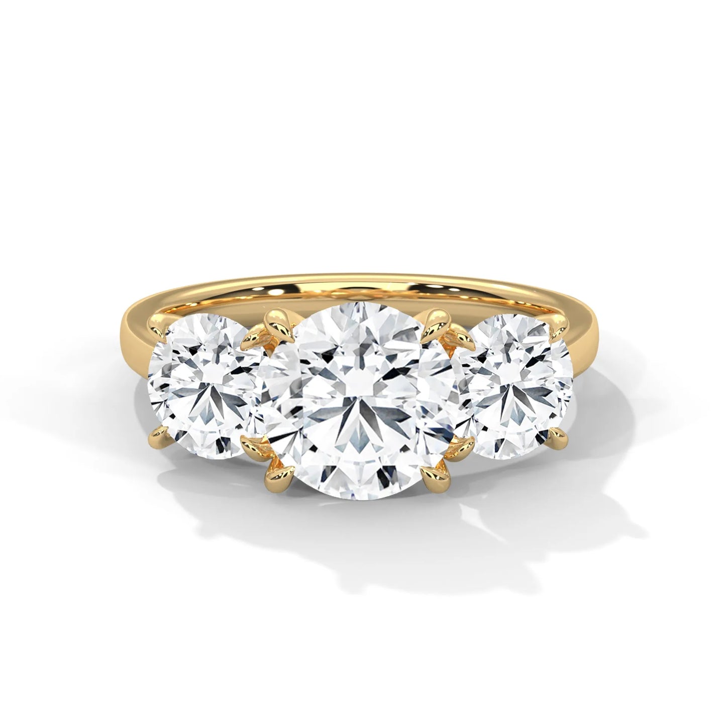 2.0ct round brilliant cut moissanite 3-stone engagement ring 925 sterling silver