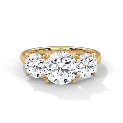 2.0ct Round Brilliant Cut Moissanite 3-Stone Engagement Ring 925 Sterling Silver