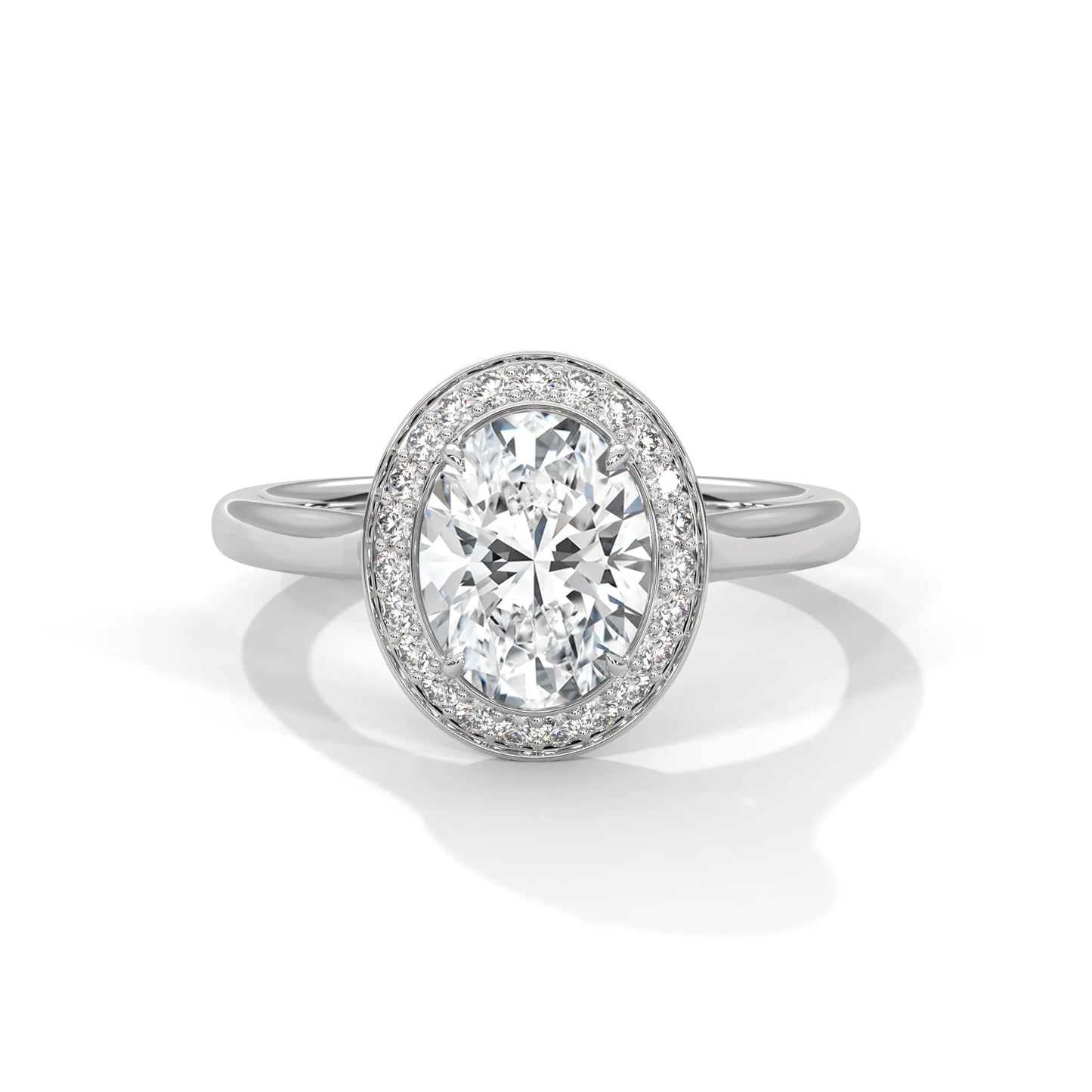 2.0ct oval cut moissanite halo solitaire ring 925 sterling silver engagement band