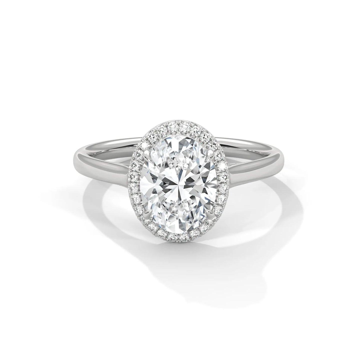 2.0ct oval cut moissanite halo solitaire ring 925 sterling silver engagement band