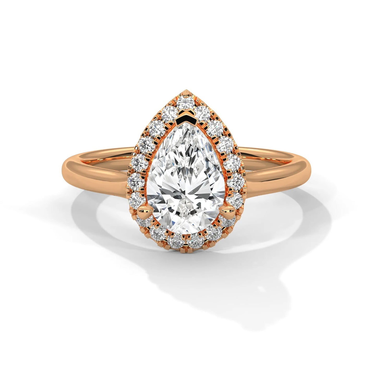 1.5ct pear cut moissanite halo solitaire ring 925 sterling silver engagement band
