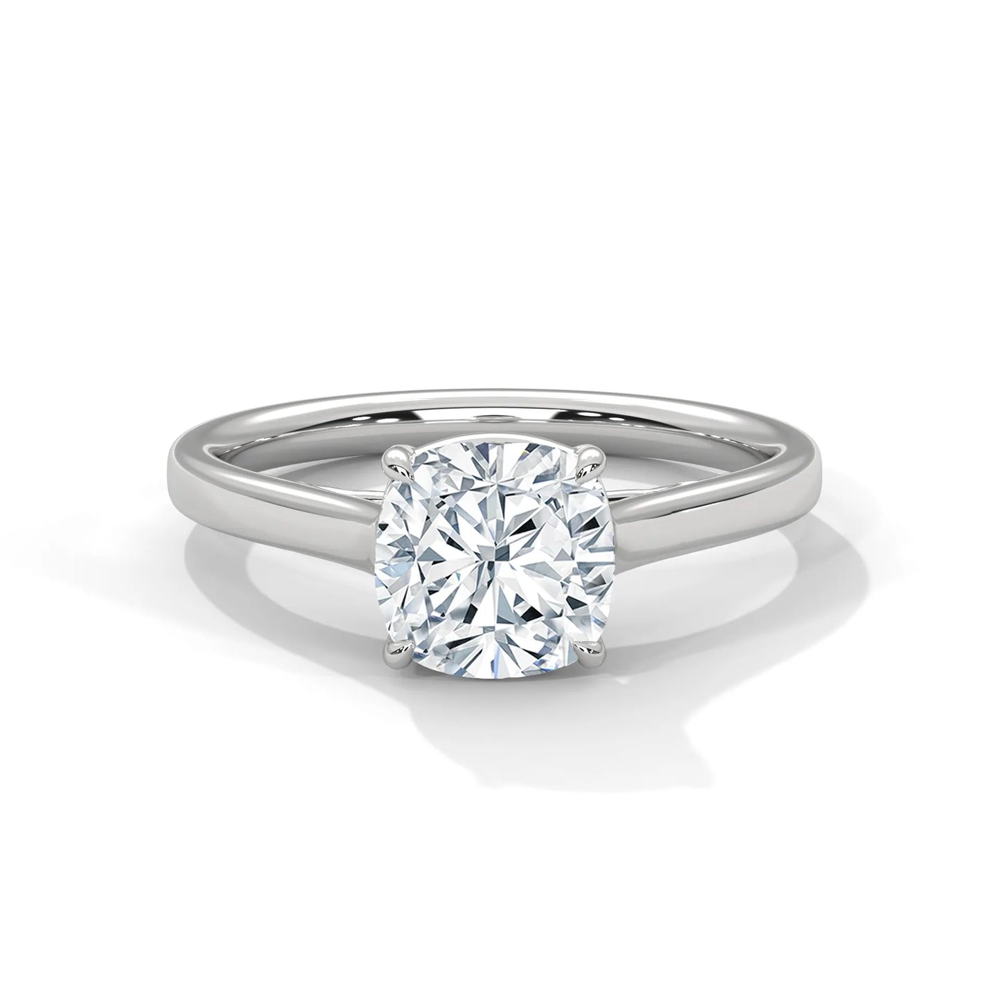 2.0ct cushion cut moissanite solitaire ring 925 sterling silver classic engagement band
