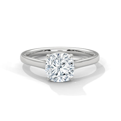 2.0ct Cushion Cut Moissanite Solitaire Ring 925 Sterling Silver Classic Engagement Band