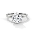 2.0ct Round Brilliant Cut Moissanite Solitaire Ring 925 Sterling Silver Classic 6-Prong Engagement Band