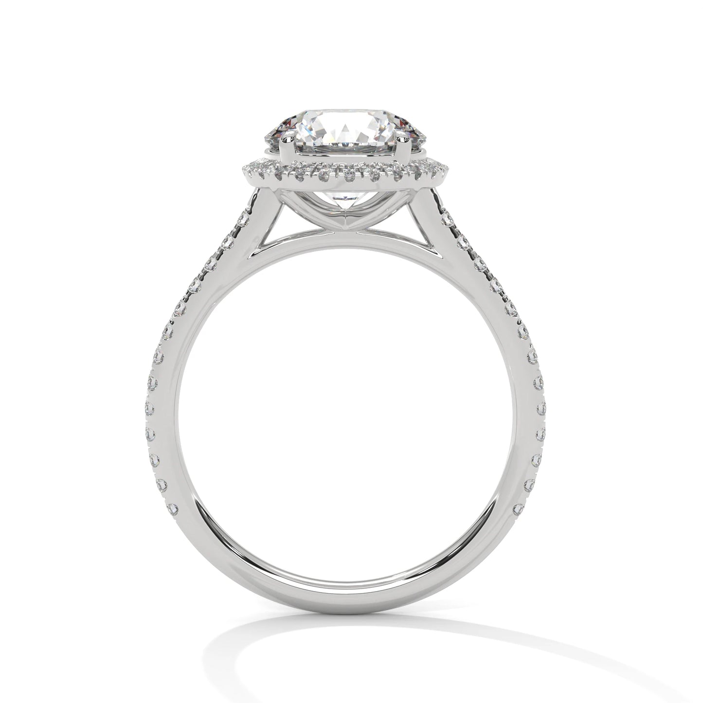2.0ct round brilliant cut moissanite halo solitaire ring 925 sterling silver engagement band