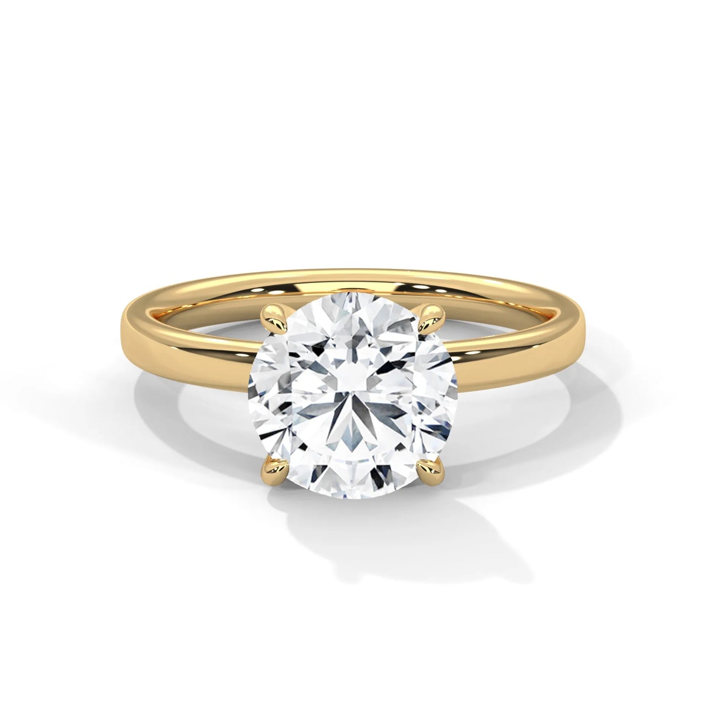 2.0ct round brilliant cut moissanite solitaire ring 925 sterling silver classic 4-prong engagement band