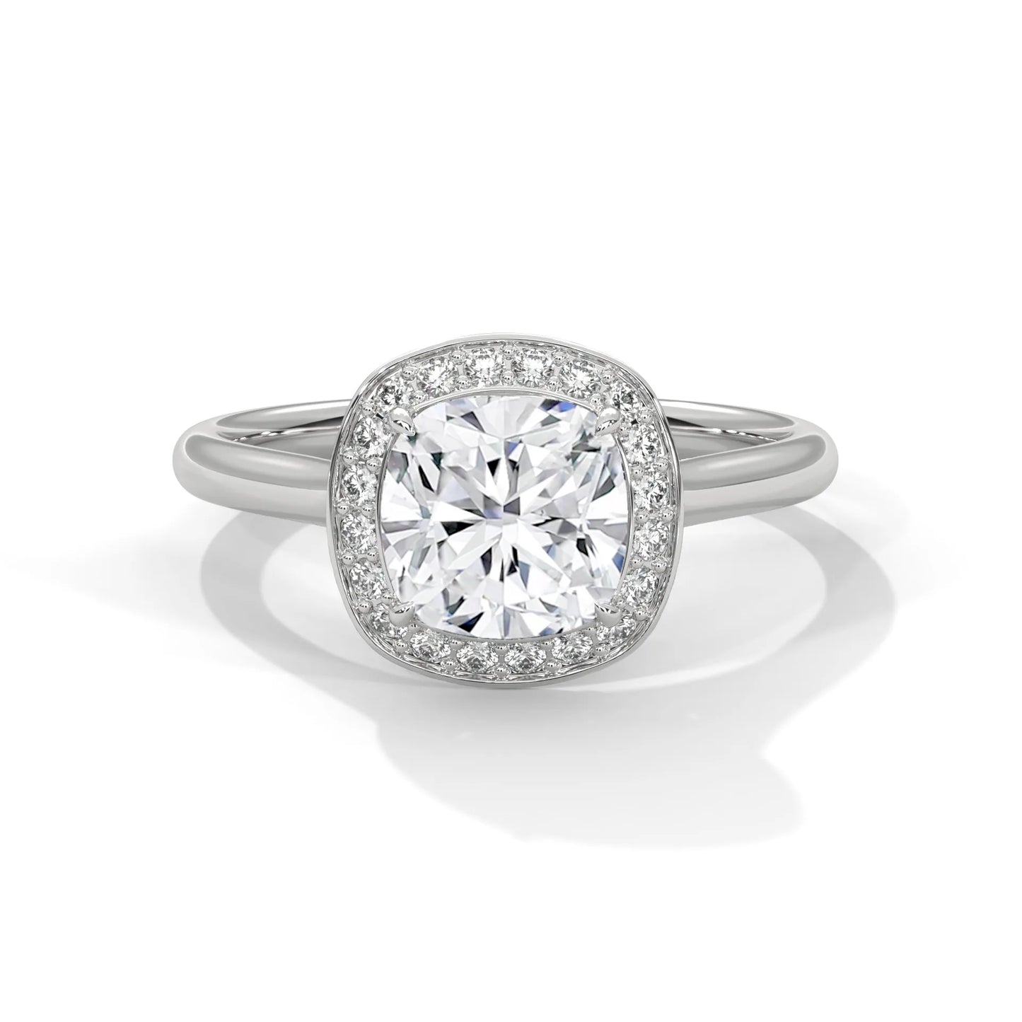 2.20ctw cushion cut moissanite halo solitaire ring 925 sterling silver engagement band