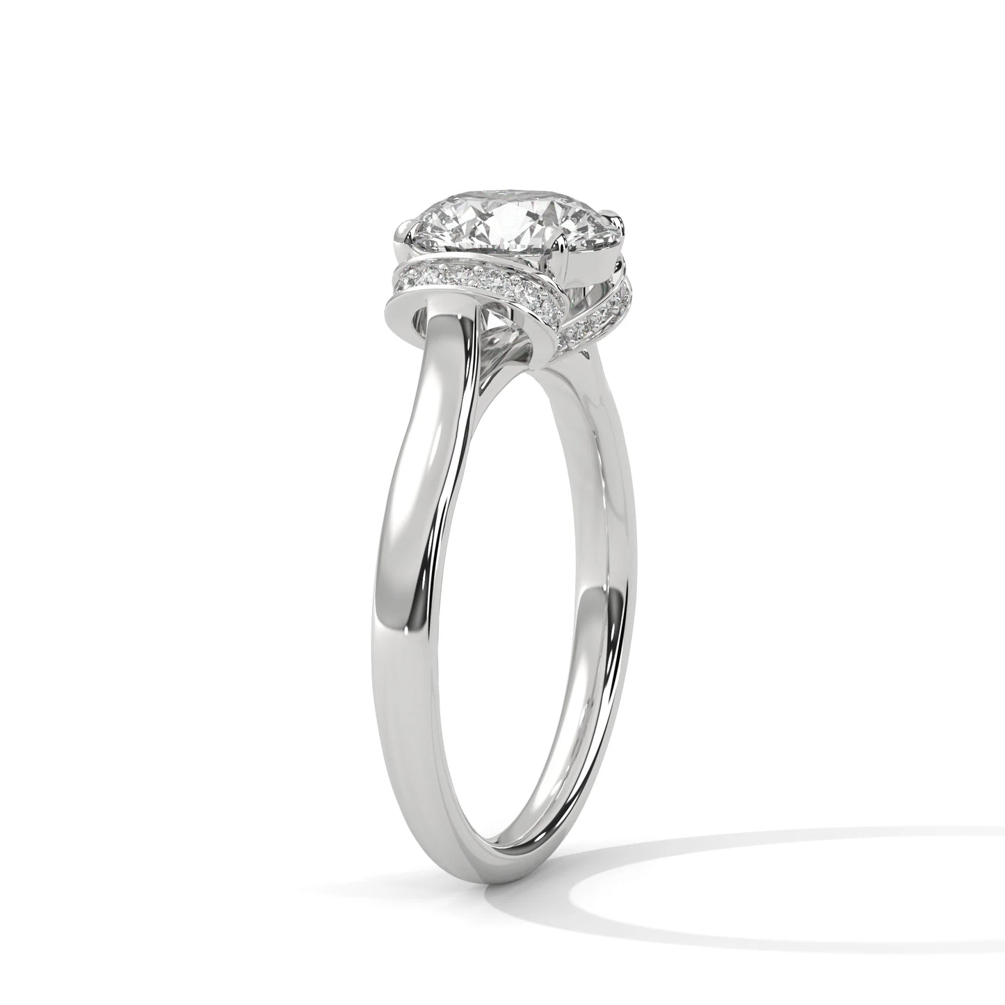 2.0ct round brilliant cut moissanite hidden halo solitaire ring 925 sterling silver engagement band