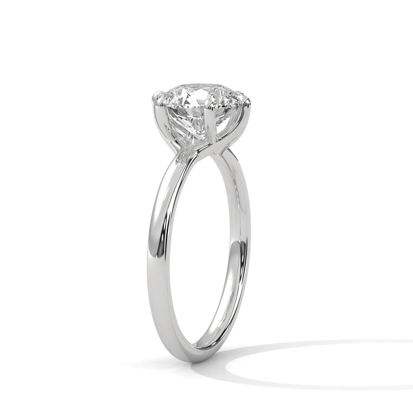 2.0ct round brilliant cut moissanite solitaire ring 925 sterling silver classic 6-prong engagement band