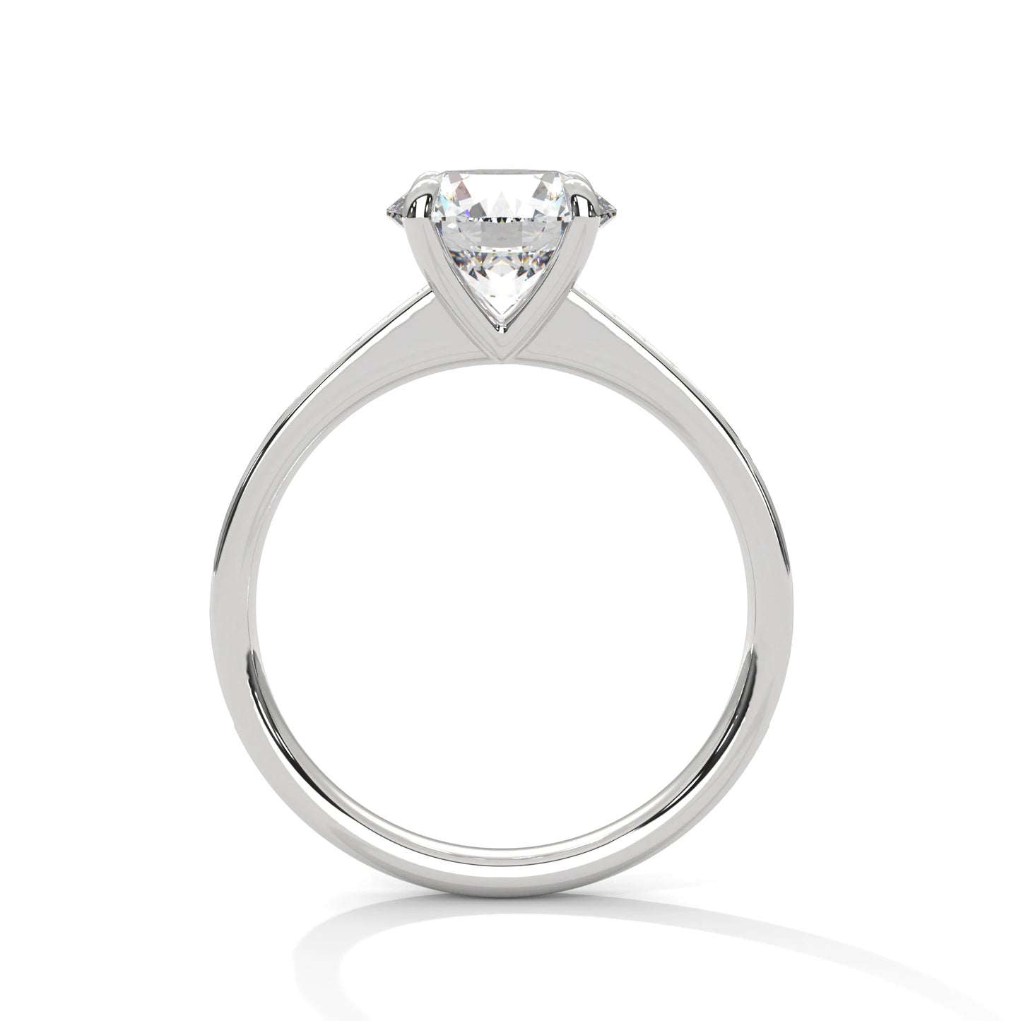 2.0ct round brilliant cut moissanite solitaire ring with pave band 925 sterling silver