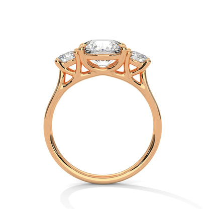 2.0ct Round Brilliant Cut Moissanite 3-Stone Engagement Ring 925 Sterling Silver