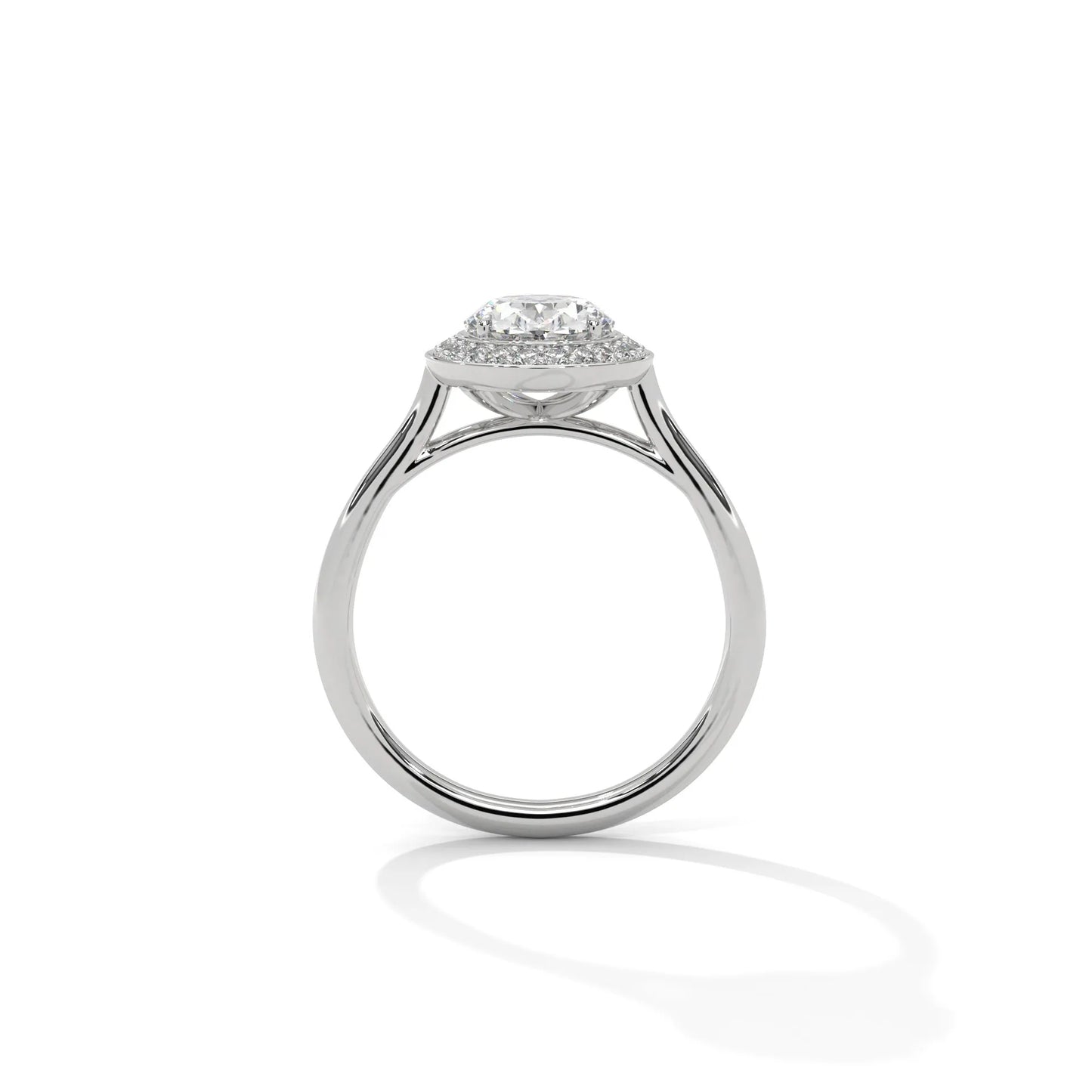 2.0ct oval cut moissanite halo solitaire ring 925 sterling silver engagement band