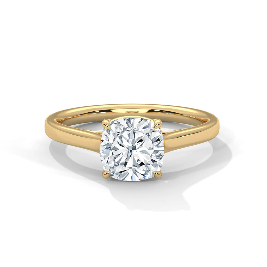 2.0ct Cushion Cut Moissanite Solitaire Ring 925 Sterling Silver Classic Engagement Band