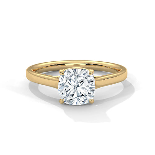 2.0ct Cushion Cut Moissanite Solitaire Ring 925 Sterling Silver Classic Engagement Band
