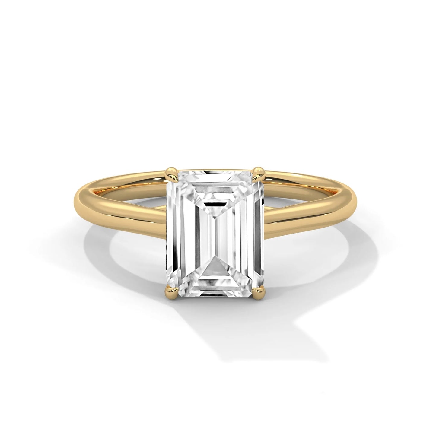 2.0ct emerald cut moissanite solitaire ring 925 sterling silver classic engagement band