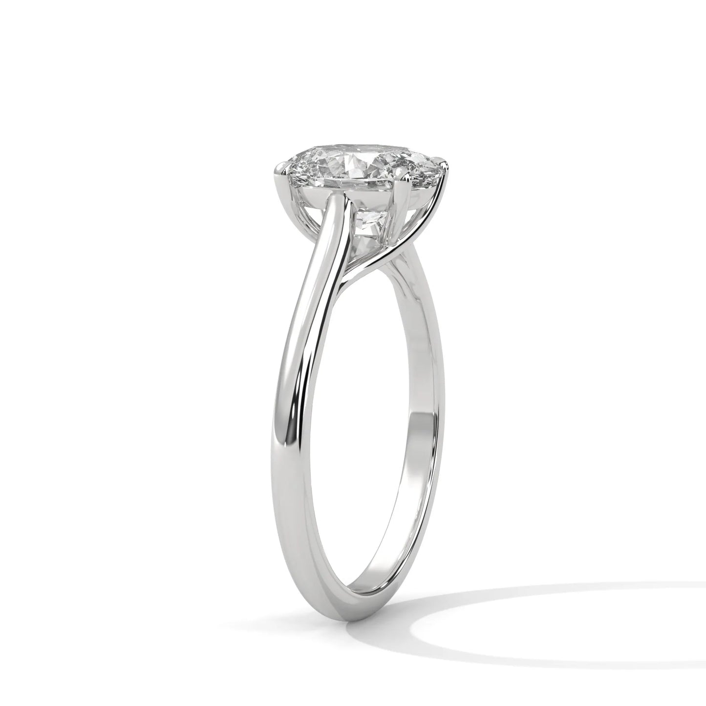 2.0ctw oval cut moissanite solitaire ring 925 sterling silver classic trellis engagement band