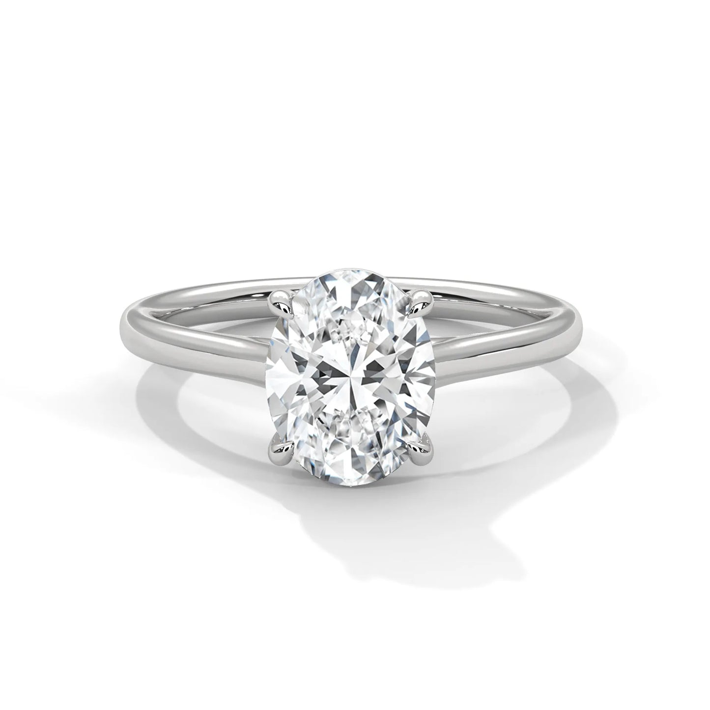 2.0ct oval cut moissanite solitaire ring 925 sterling silver classic engagement band