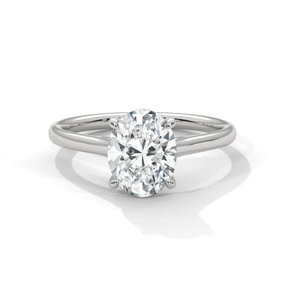 2.0ct Oval Cut Moissanite Solitaire Ring 925 Sterling Silver Classic Engagement Band