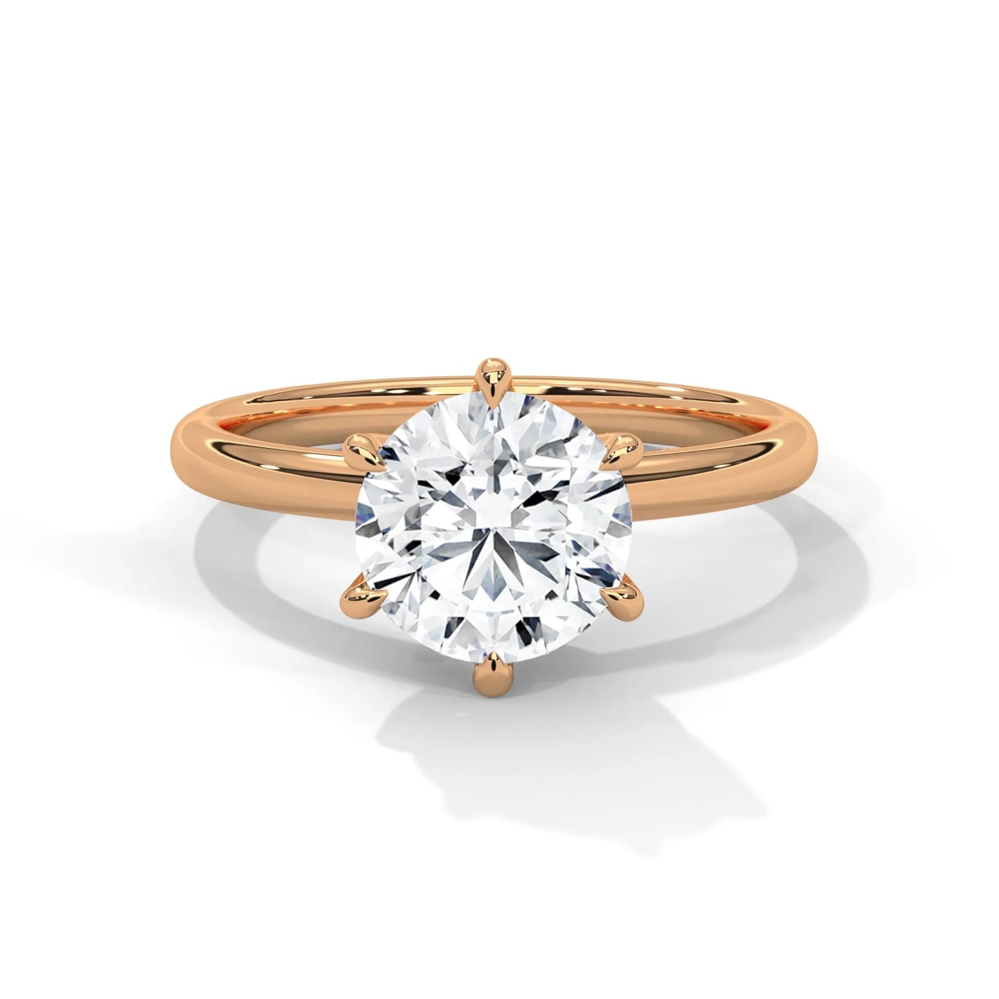 2.0ct round brilliant cut moissanite solitaire ring 925 sterling silver classic engagement band