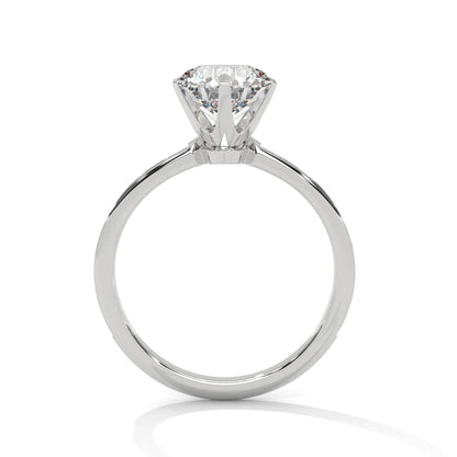 2.24ctw Round Brilliant Cut Moissanite Solitaire Ring with Pave Set Band 925 Sterling Silver