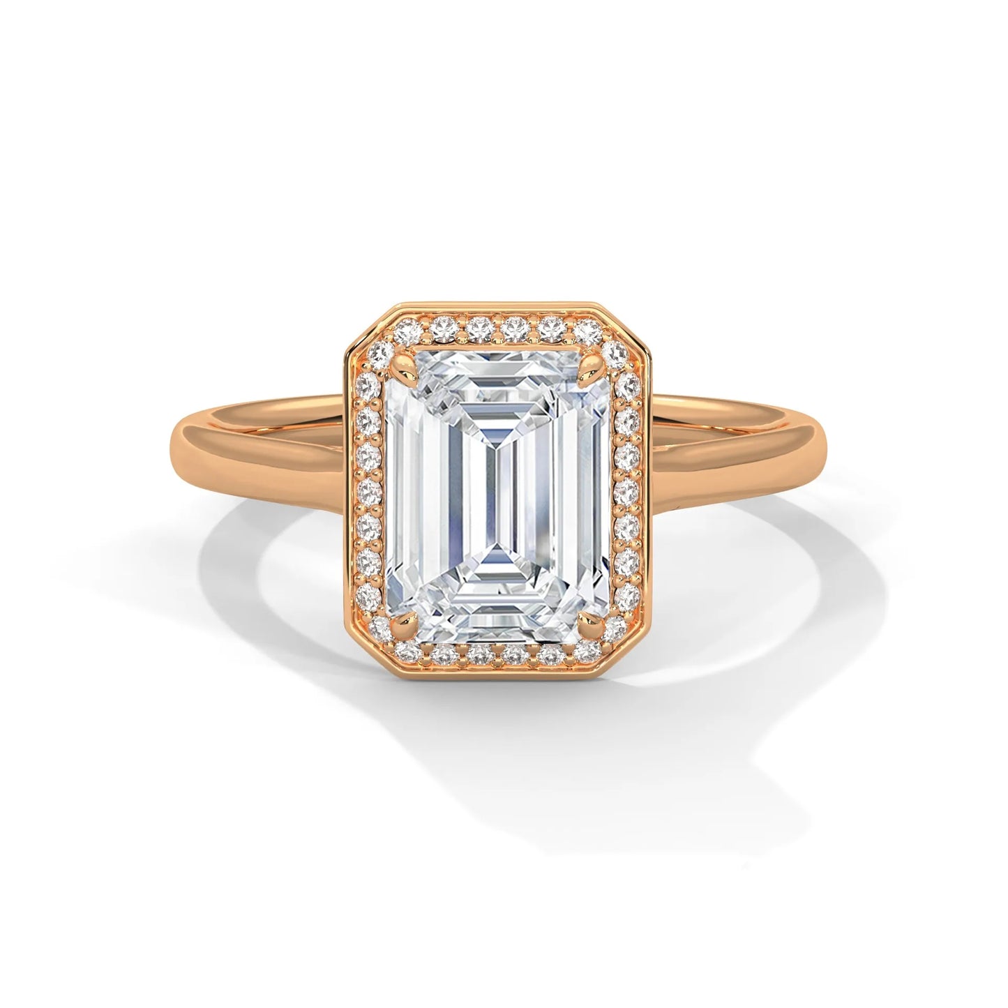 2.0ct emerald cut moissanite halo solitaire ring 925 sterling silver engagement band