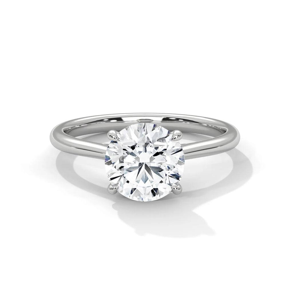 2.0ct Round Brilliant Cut Moissanite Solitaire Ring 925 Sterling Silver Classic Engagement Band