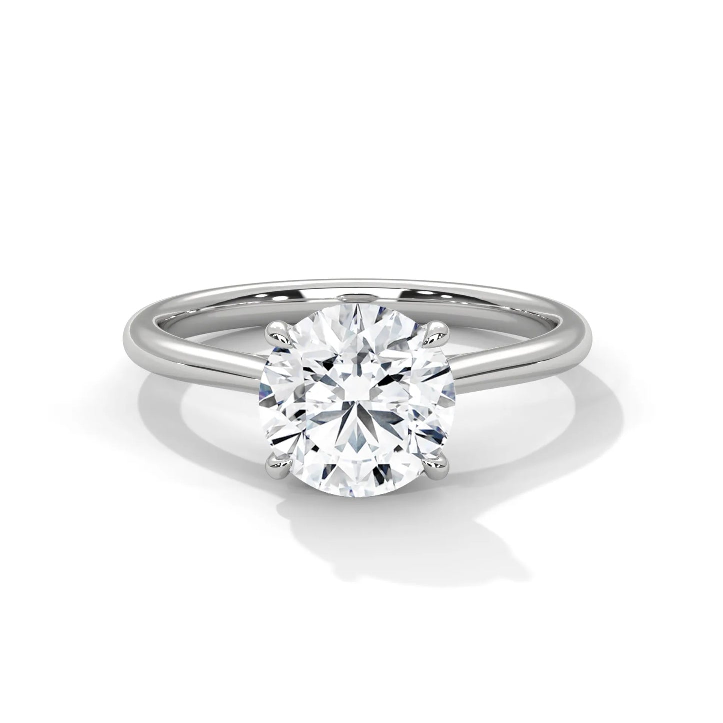 2.0ct round brilliant cut moissanite solitaire ring 925 sterling silver classic engagement band