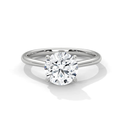2.0ct Round Brilliant Cut Moissanite Solitaire Ring 925 Sterling Silver Classic Engagement Band