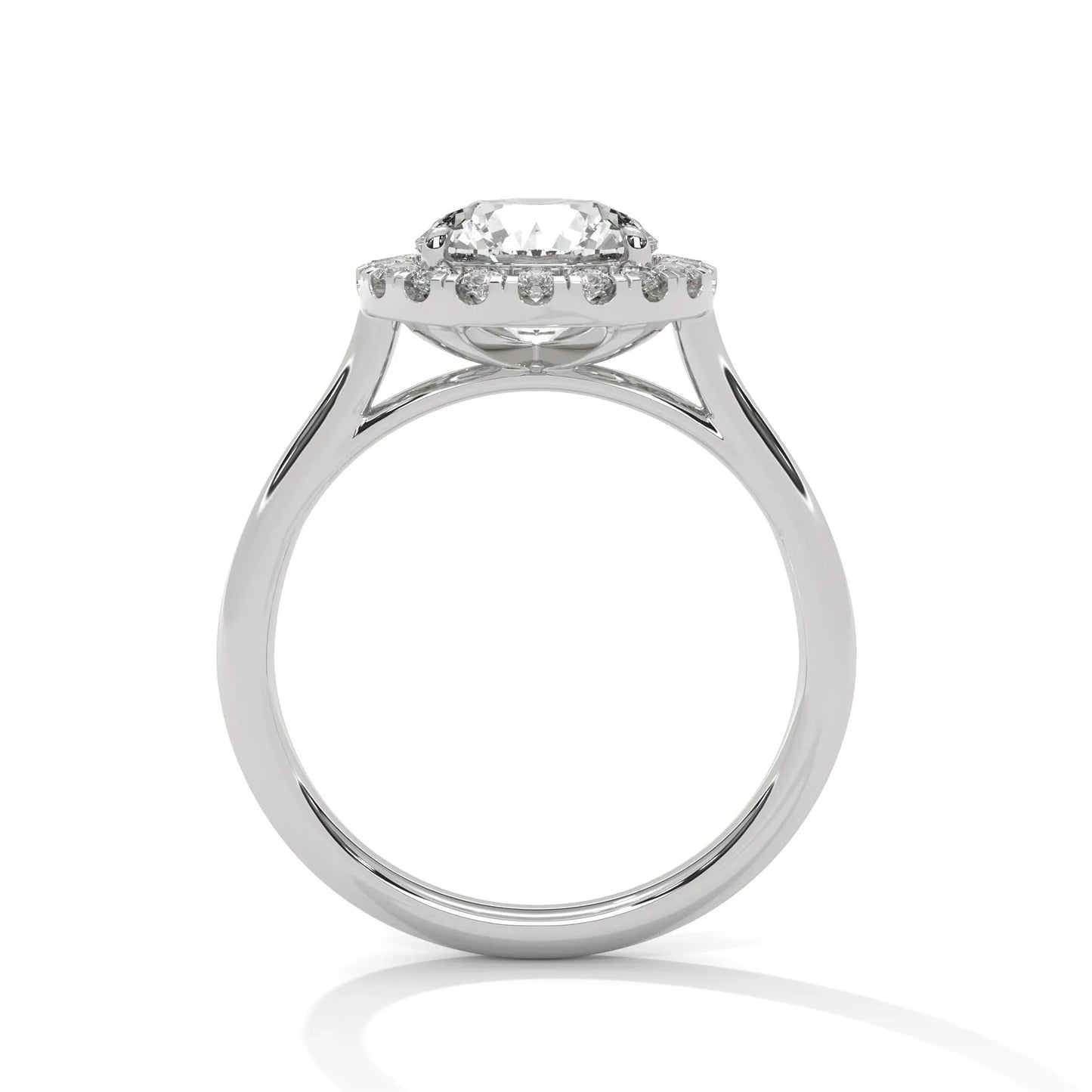 2.0ct round brilliant cut moissanite halo solitaire ring 925 sterling silver engagement band