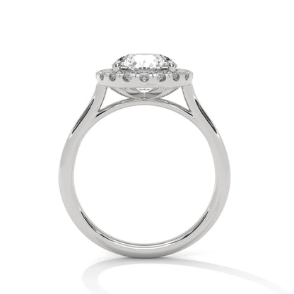 2.0ct Round Brilliant Cut Moissanite Halo Solitaire Ring 925 Sterling Silver Engagement Band