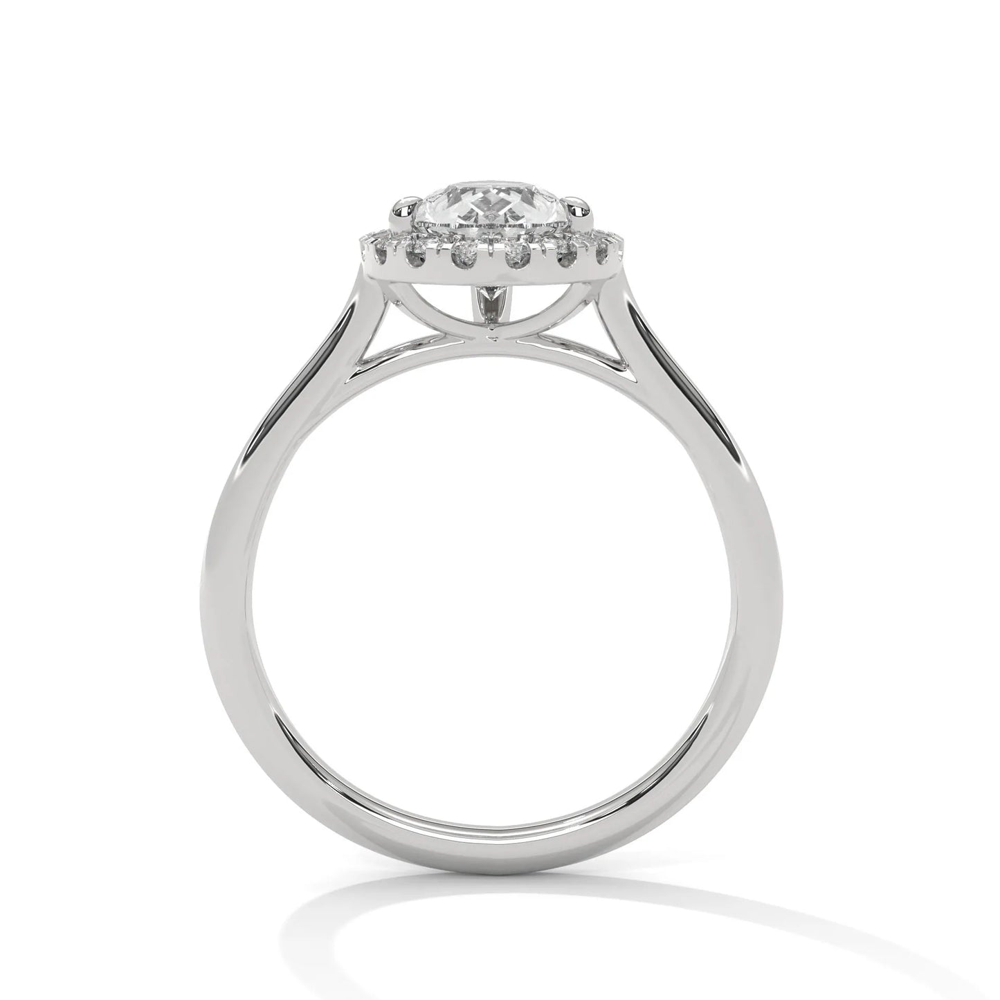 1.5ct pear cut moissanite halo solitaire ring 925 sterling silver engagement band