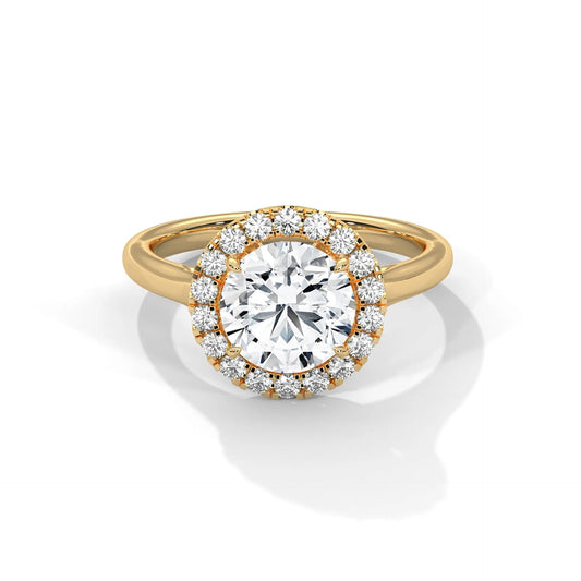 2.0ct Round Brilliant Cut Moissanite Halo Solitaire Ring 925 Sterling Silver Engagement Band