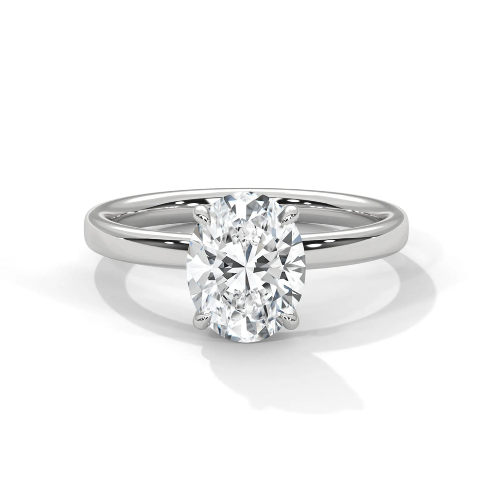 1.67ct Oval Cut Moissanite Solitaire Ring 925 Sterling Silver Classic Engagement Band