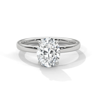 1.67ct Oval Cut Moissanite Solitaire Ring 925 Sterling Silver Classic Engagement Band