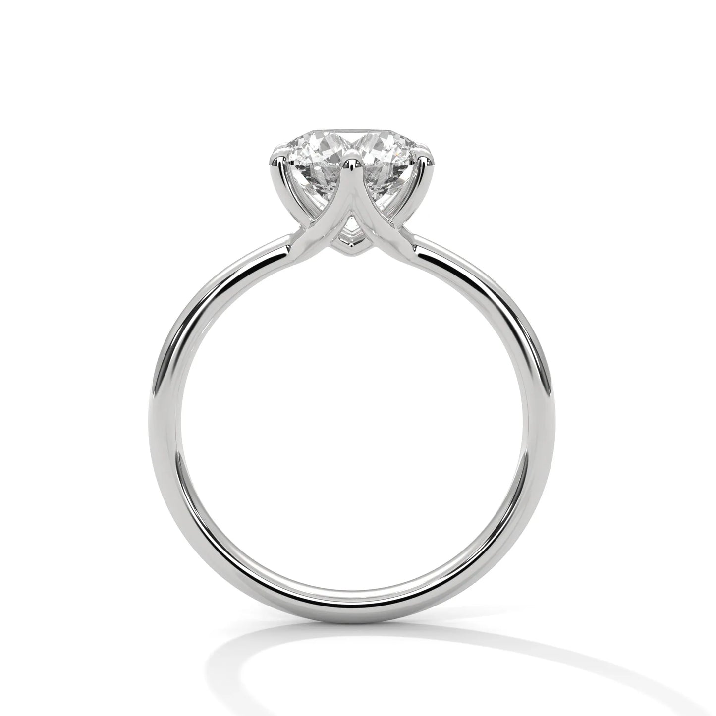 2.0ct round brilliant cut moissanite solitaire ring 925 sterling silver classic 6-prong engagement band
