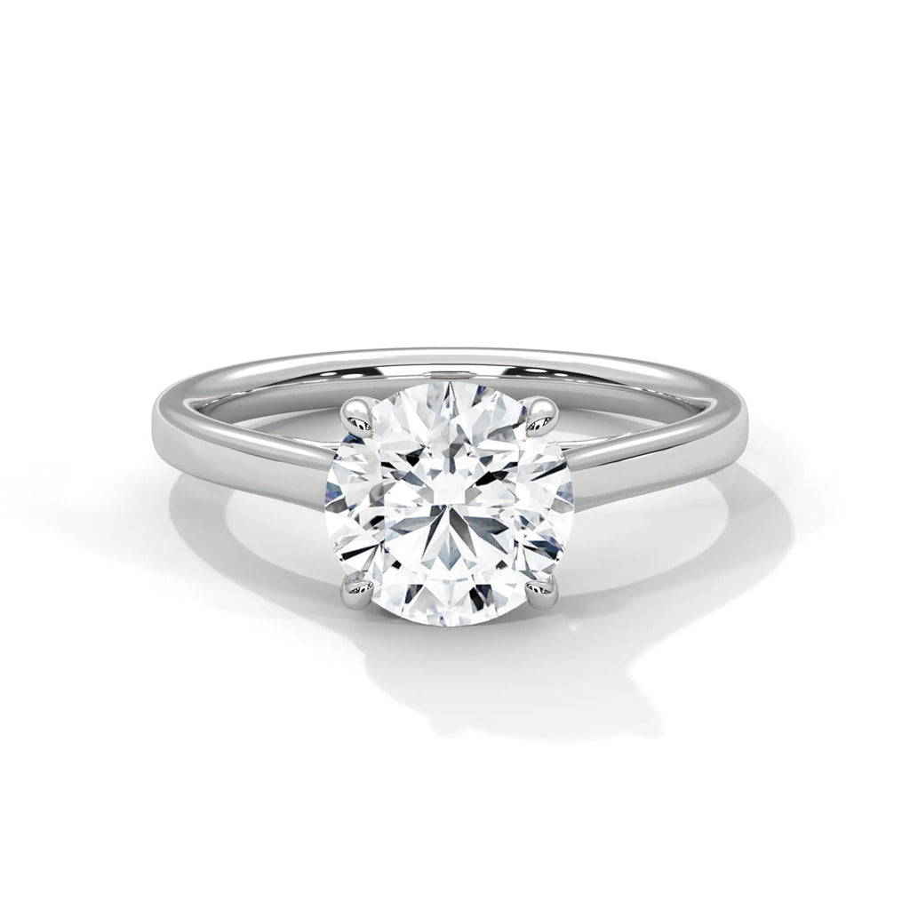 2.0ct Round Brilliant Cut Moissanite Solitaire Ring 925 Sterling Silver Classic Engagement Band