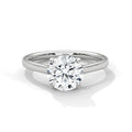 2.0ct Round Brilliant Cut Moissanite Solitaire Ring 925 Sterling Silver Classic Engagement Band