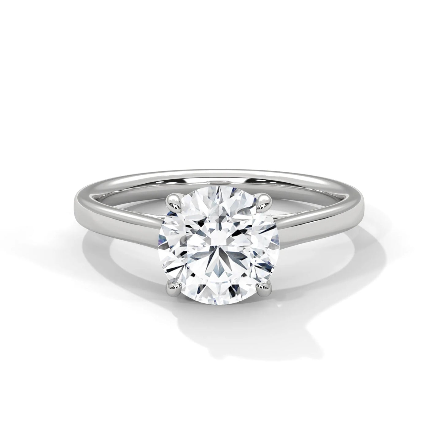 2.0ct round brilliant cut moissanite solitaire ring 925 sterling silver classic engagement band