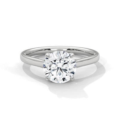 2.0ct Round Brilliant Cut Moissanite Solitaire Ring 925 Sterling Silver Classic Engagement Band