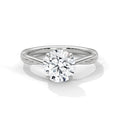 2.0ct Round Brilliant Cut Moissanite Solitaire Ring with Twist Band 925 Sterling Silver