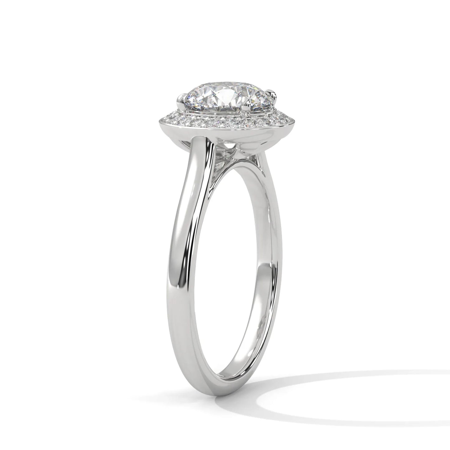 2.0ct round brilliant cut moissanite halo solitaire ring 925 sterling silver engagement band