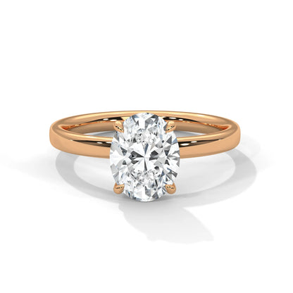 1.67ct Oval Cut Moissanite Solitaire Ring 925 Sterling Silver Classic Engagement Band