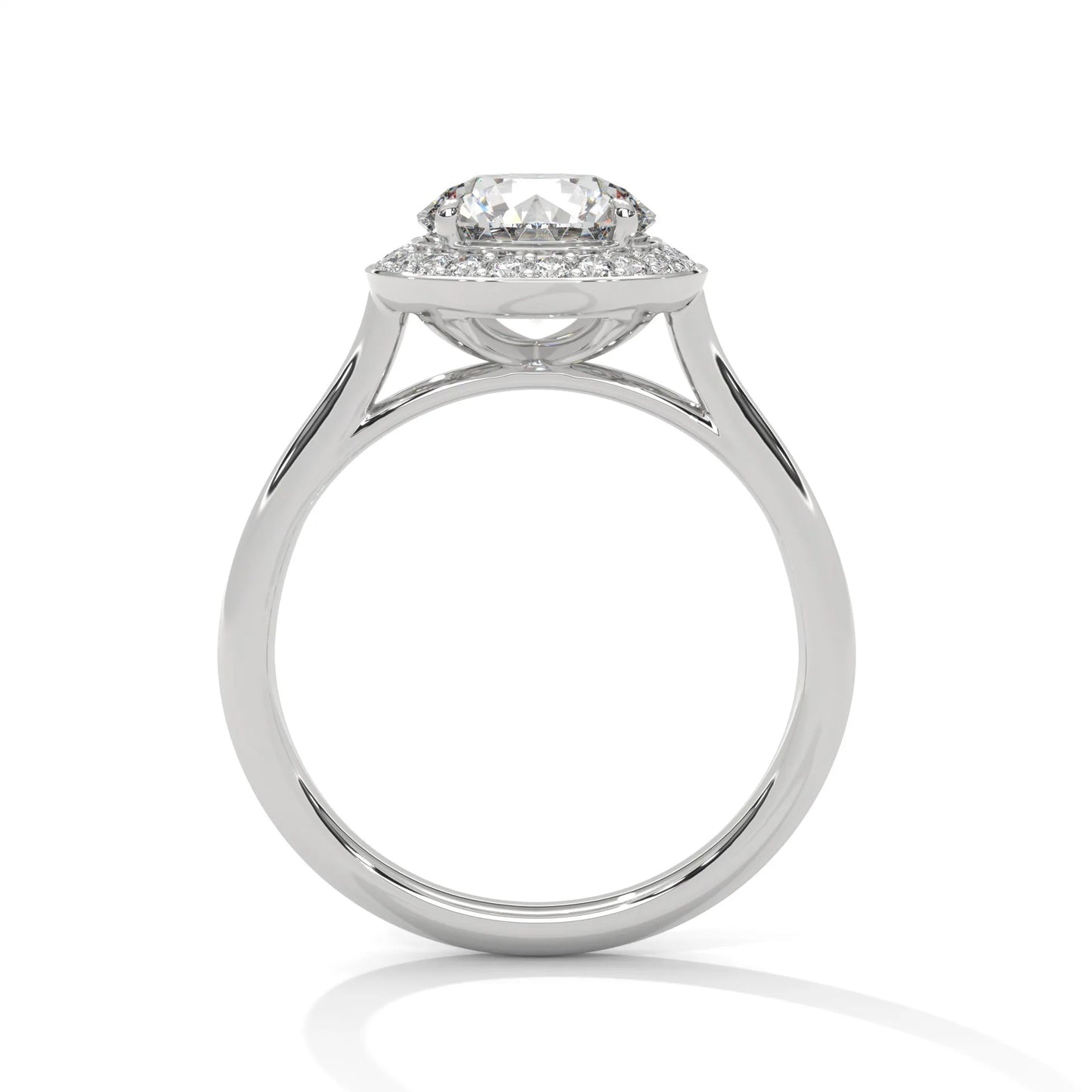 2.0ct round brilliant cut moissanite halo solitaire ring 925 sterling silver engagement band