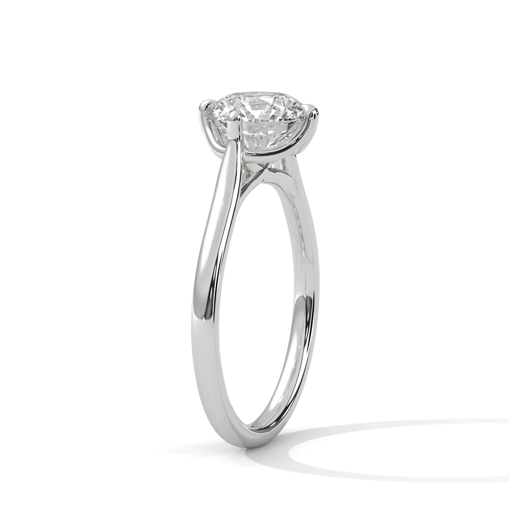 2.0ct Round Brilliant Cut Moissanite Solitaire Ring 925 Sterling Silver Lotus Prong Setting