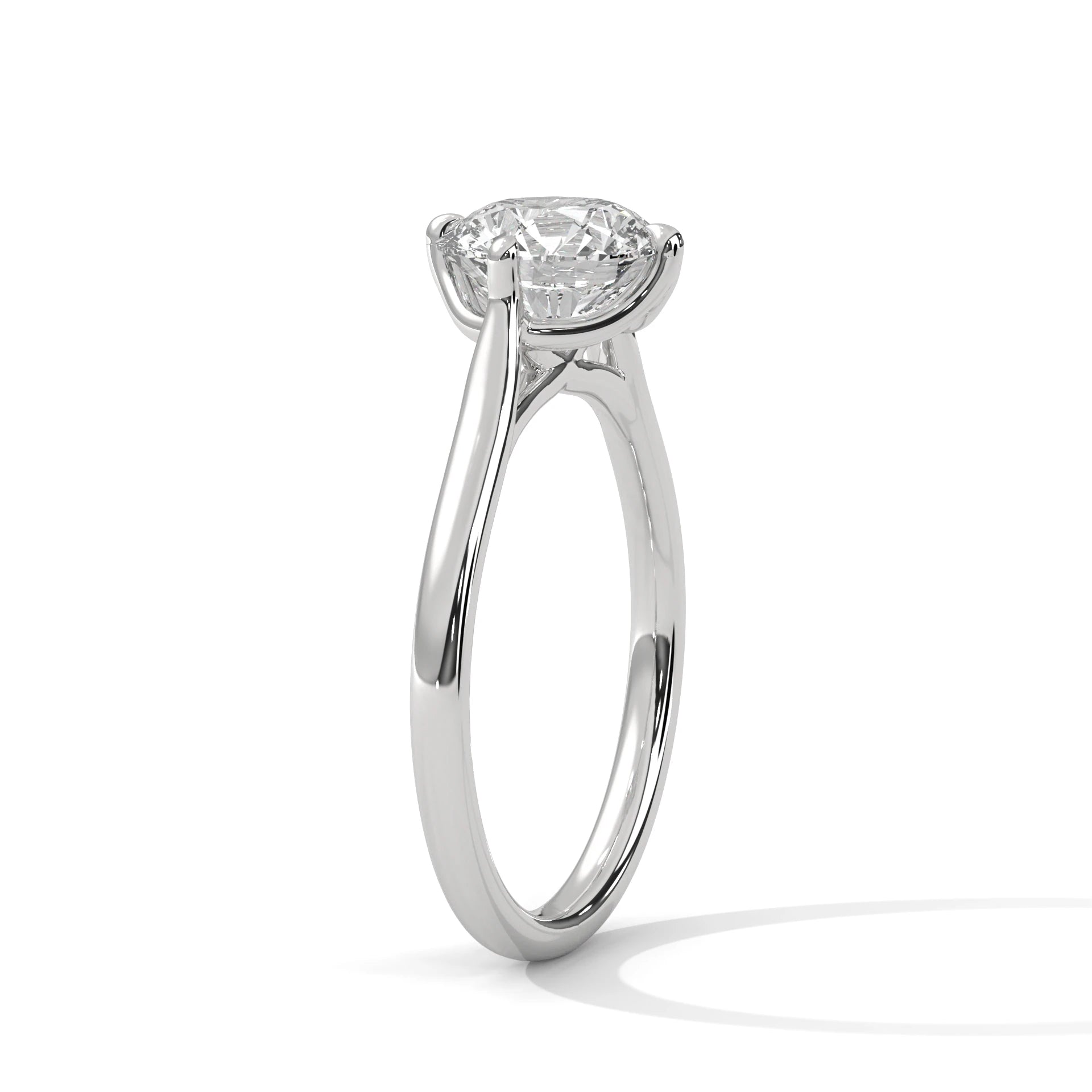 2.0ct Round Brilliant Cut Moissanite Solitaire Ring 925 Sterling Silver Lotus Prong Setting